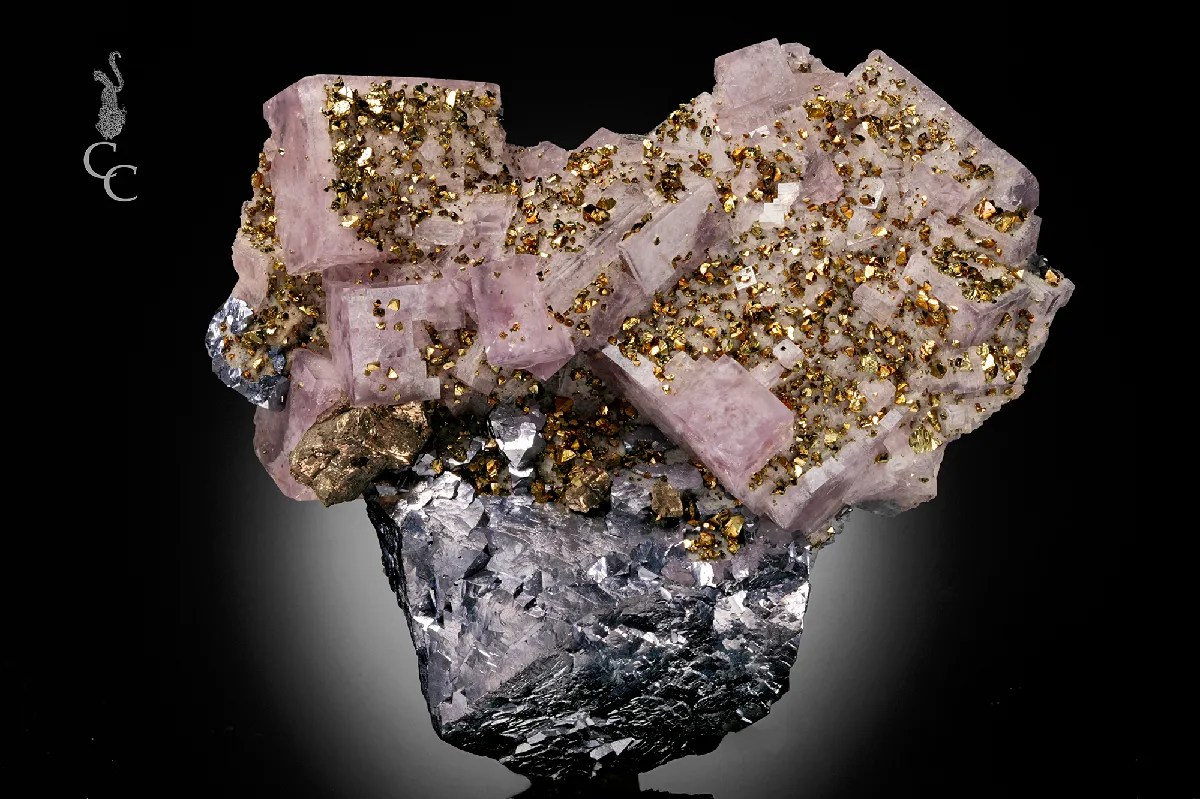 Fluorite with Galena and Chalcopyrite - image 1