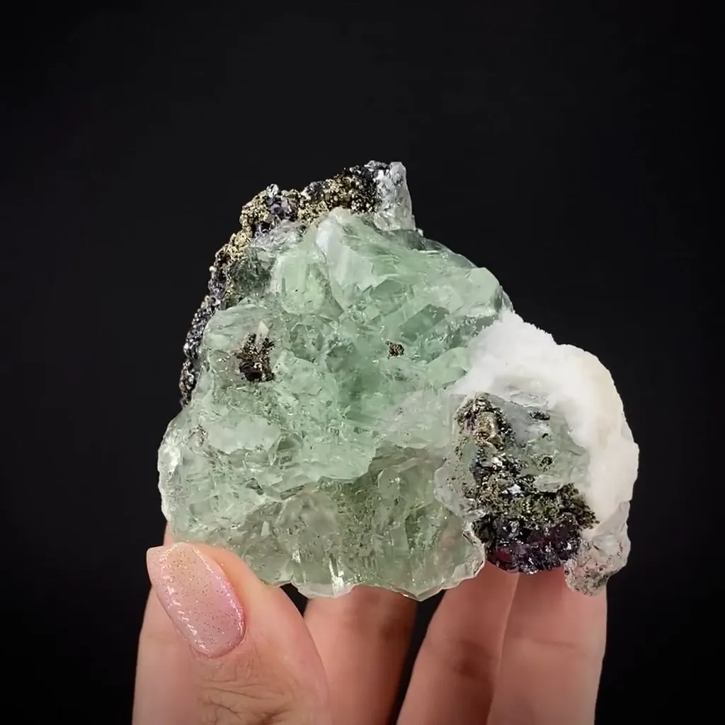 Fluorite with Galena and Pyrite image