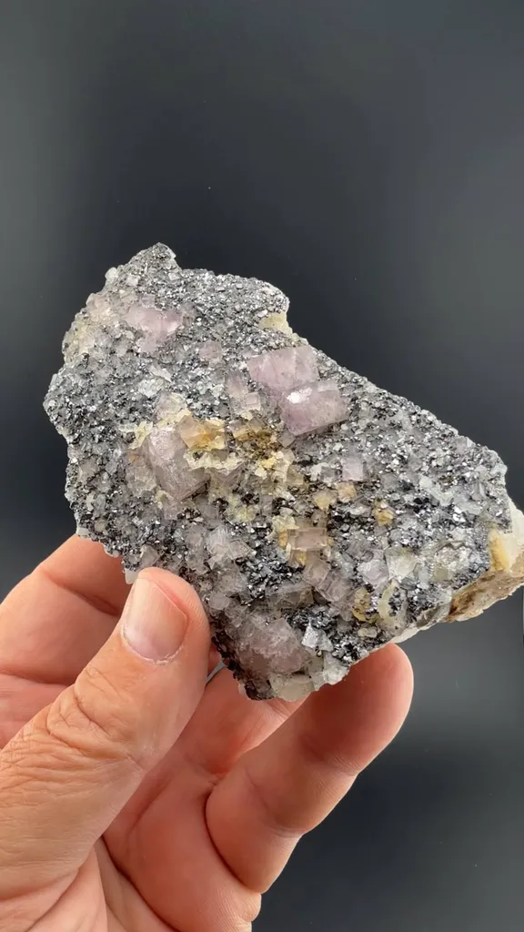 Fluorite with Galena, Calcite, Quartz image