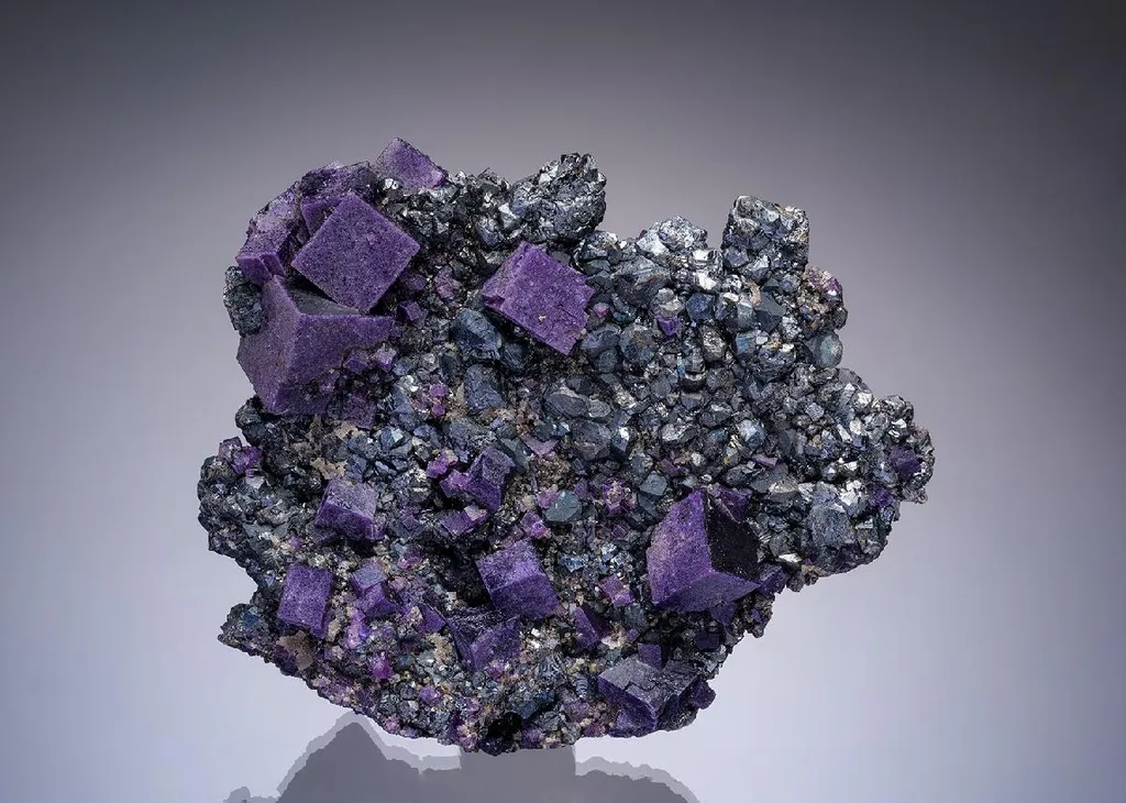 Fluorite with Galena on Sphalerite image