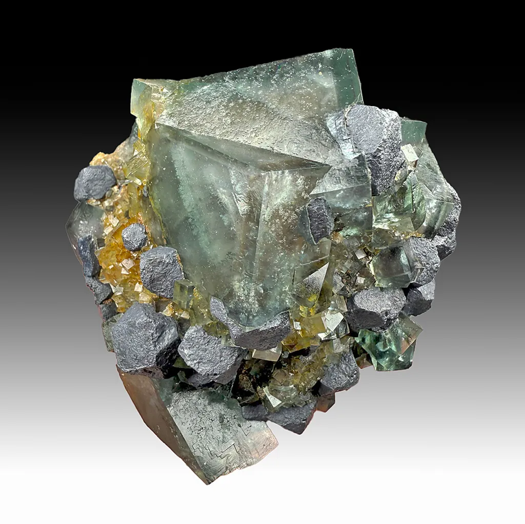 Fluorite with Galena, Quartz image