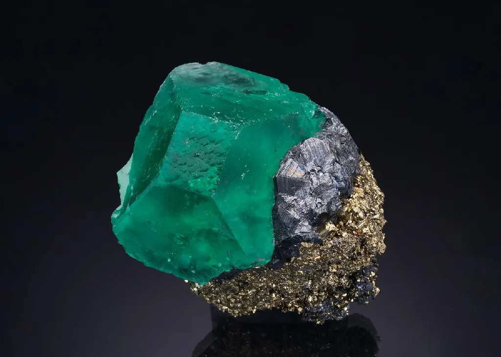 Fluorite with Geocronite and Pyrite image