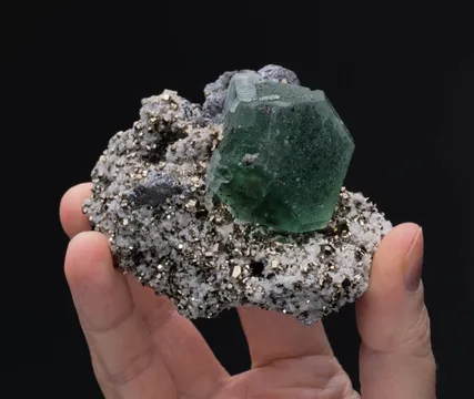 Fluorite with Geocronite and Pyrite