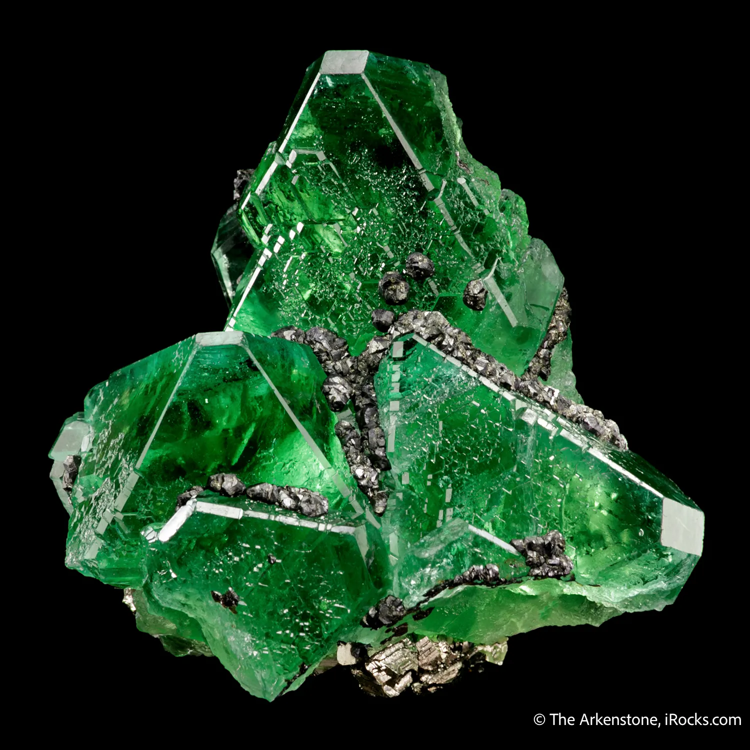 Fluorite with Geocronite on Pyrite - image 1