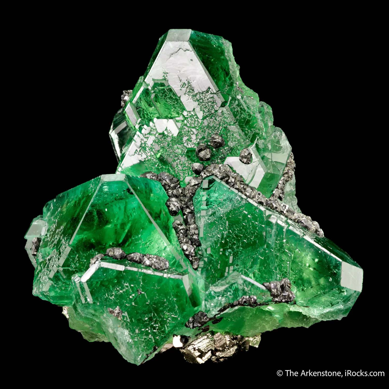 Fluorite with Geocronite on Pyrite - image 4