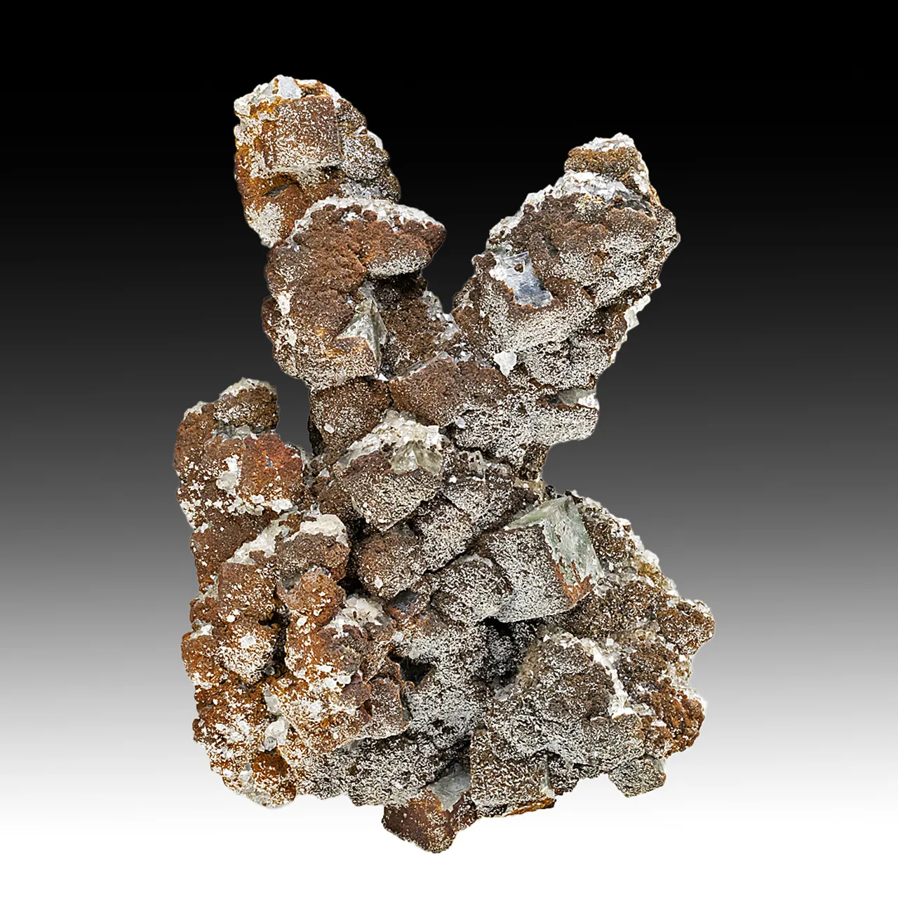 Fluorite with Goethite, Quartz - image 1