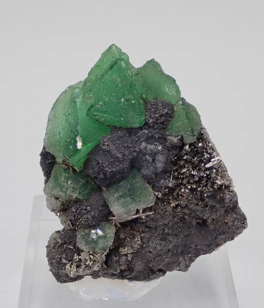 Fluorite with Jordanite-Geocronite and Arsenopyrite image