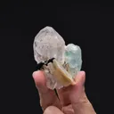 Fluorite with Muscovite and Elbaite on Quartz - image 2
