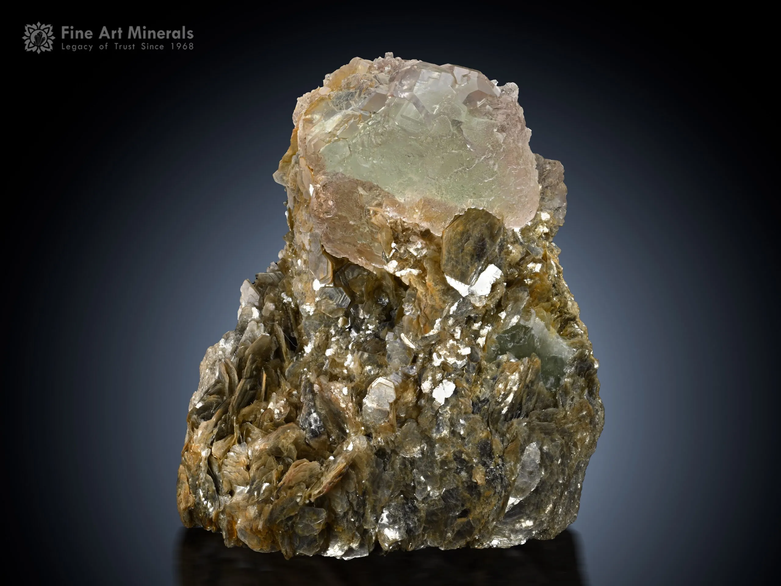 Fluorite with Muscovite on Matrix from Nagar Pakistan - image 1