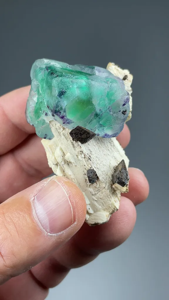 Fluorite with Orthoclase, Siderite - image 2