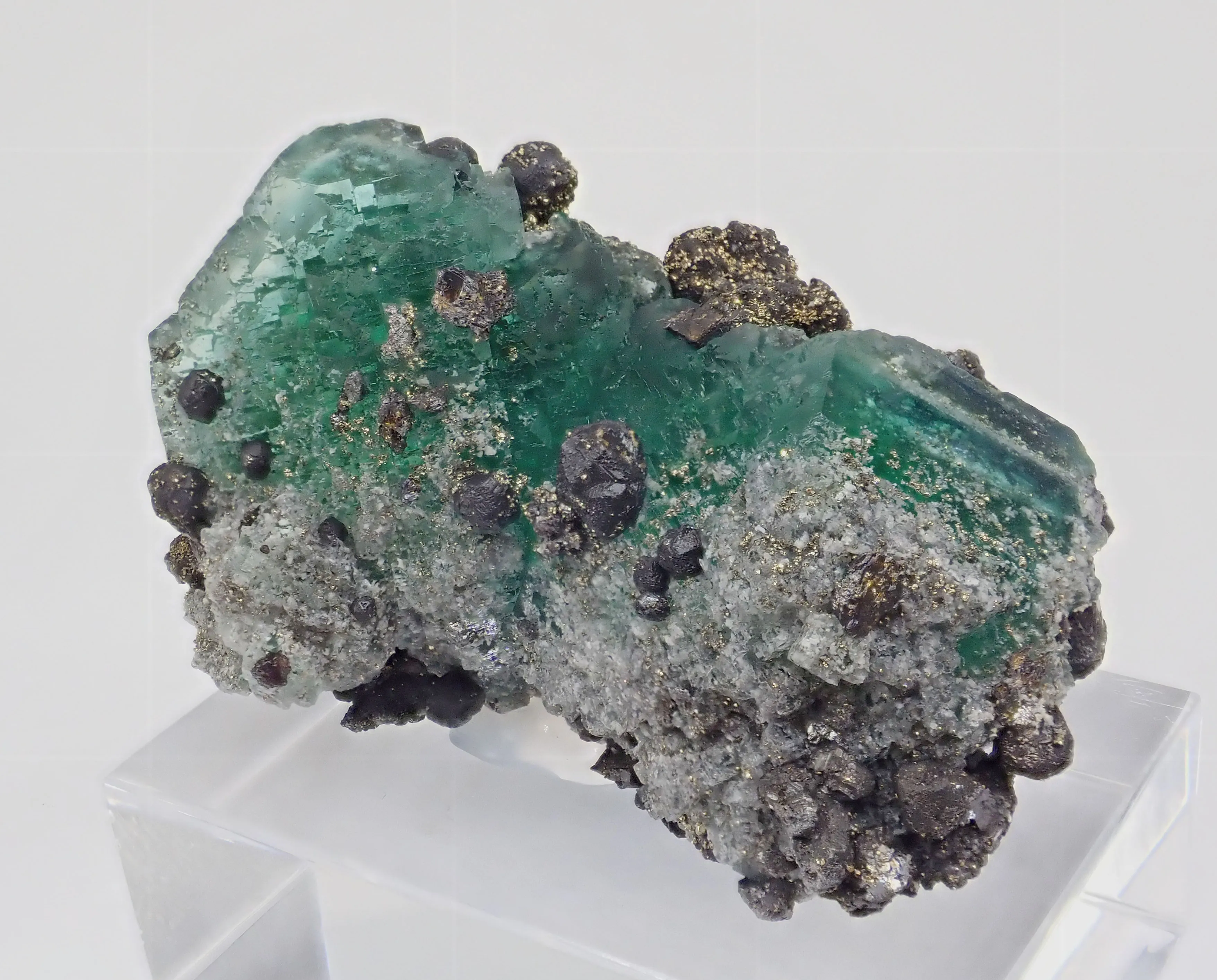 Fluorite with Pyrite and Geocronite-Jordanite - image 4