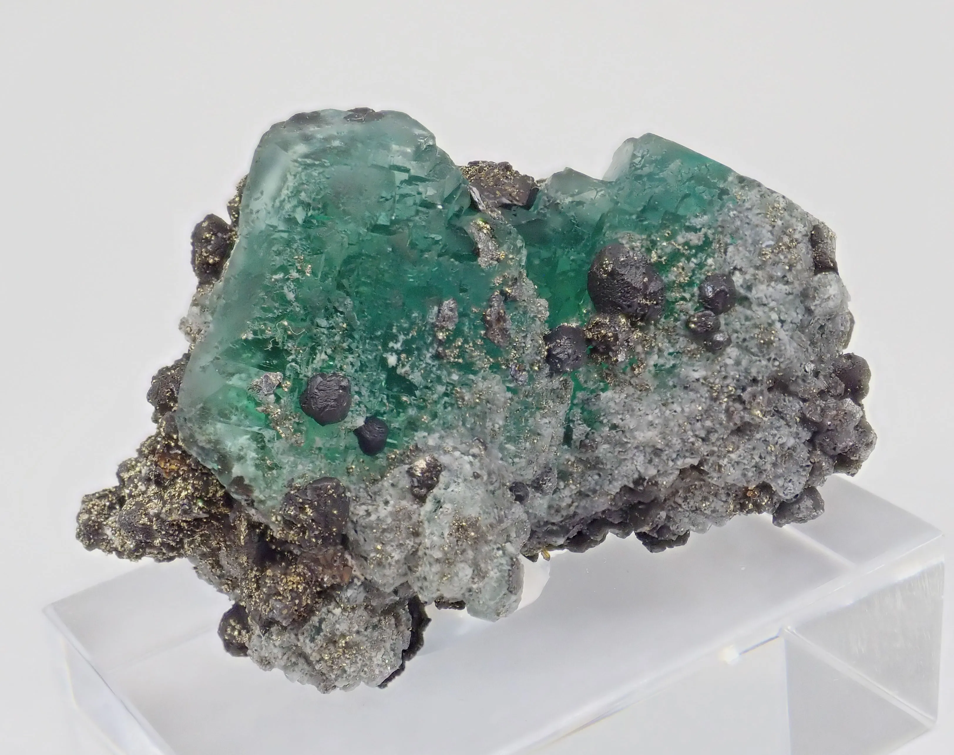 Fluorite with Pyrite and Geocronite-Jordanite - image 2