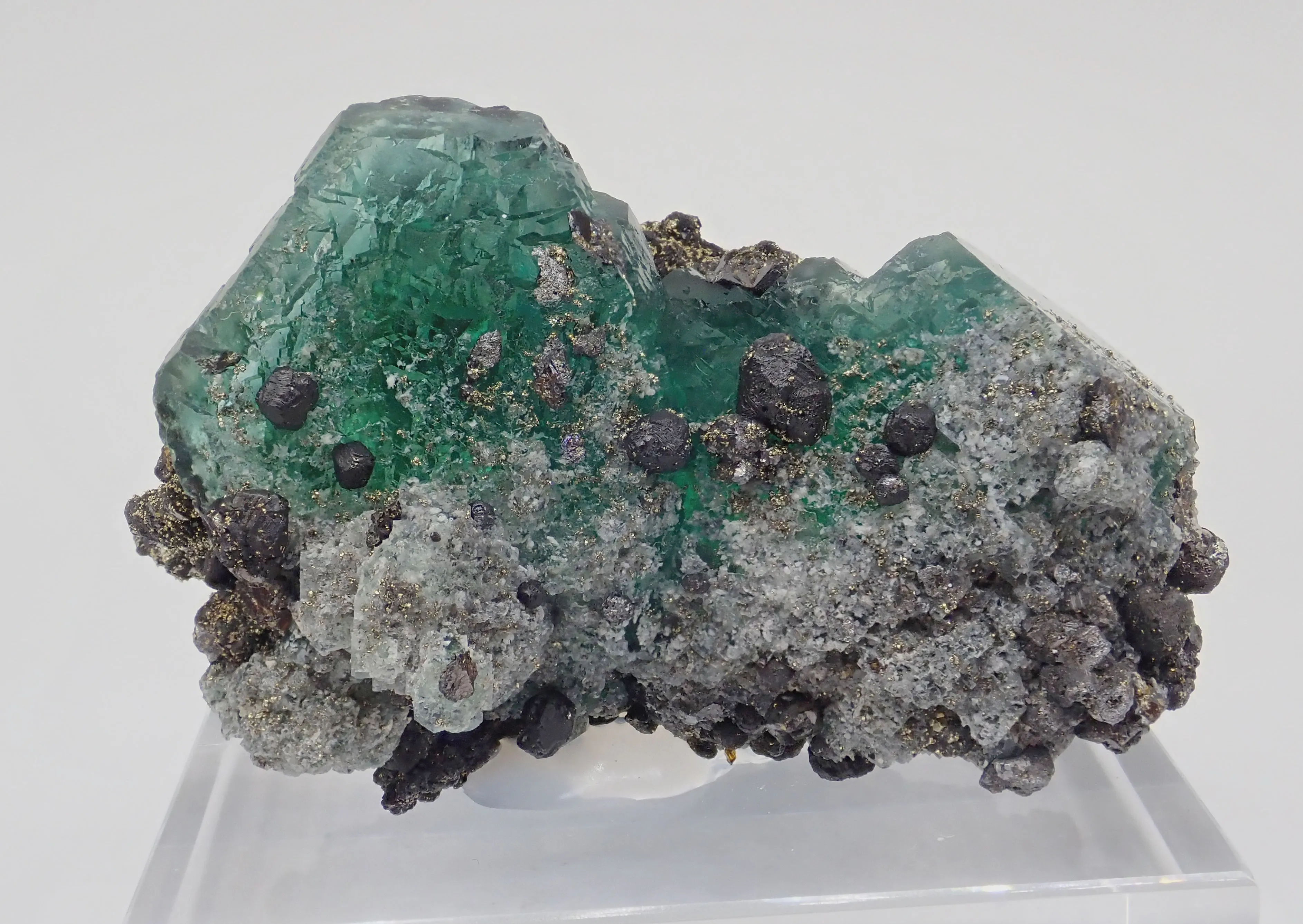 Fluorite with Pyrite and Geocronite-Jordanite - image 1