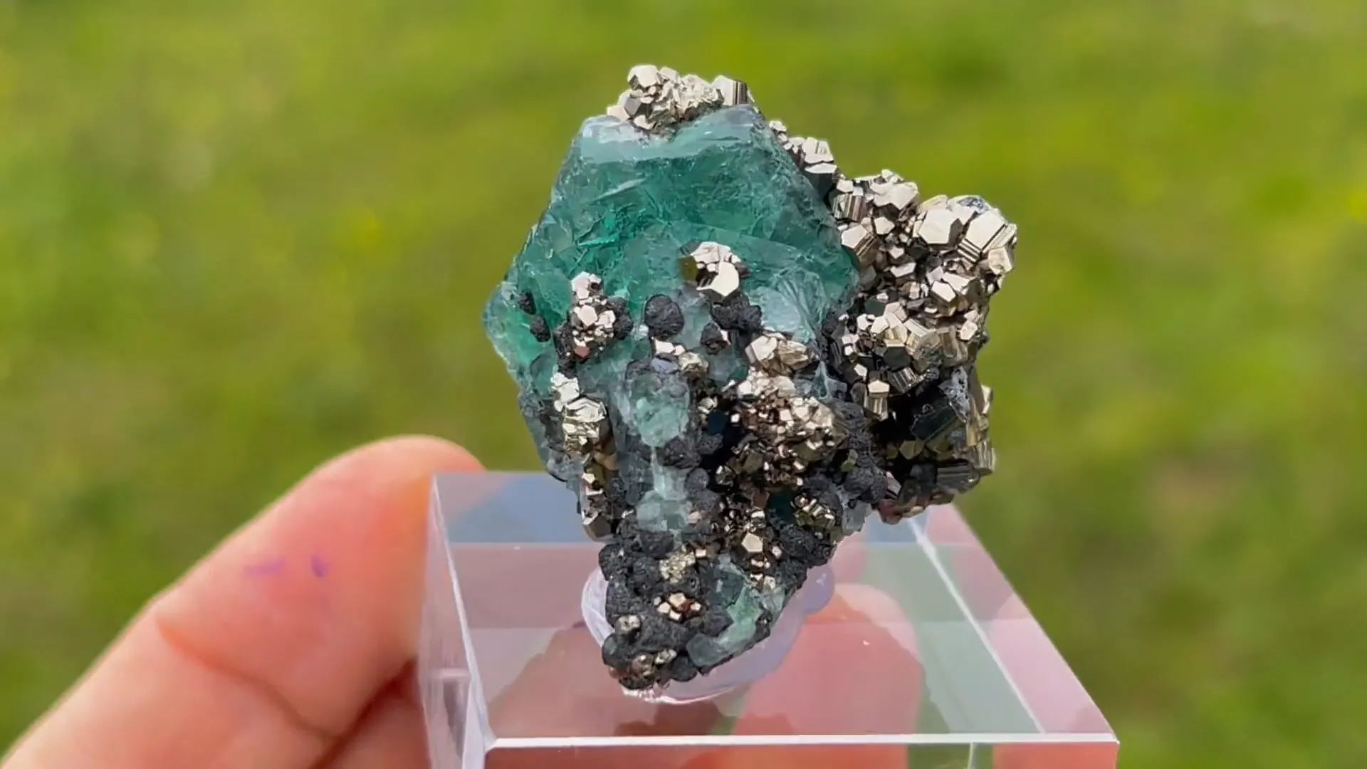 Fluorite with Pyrite and Jordanite - image 5