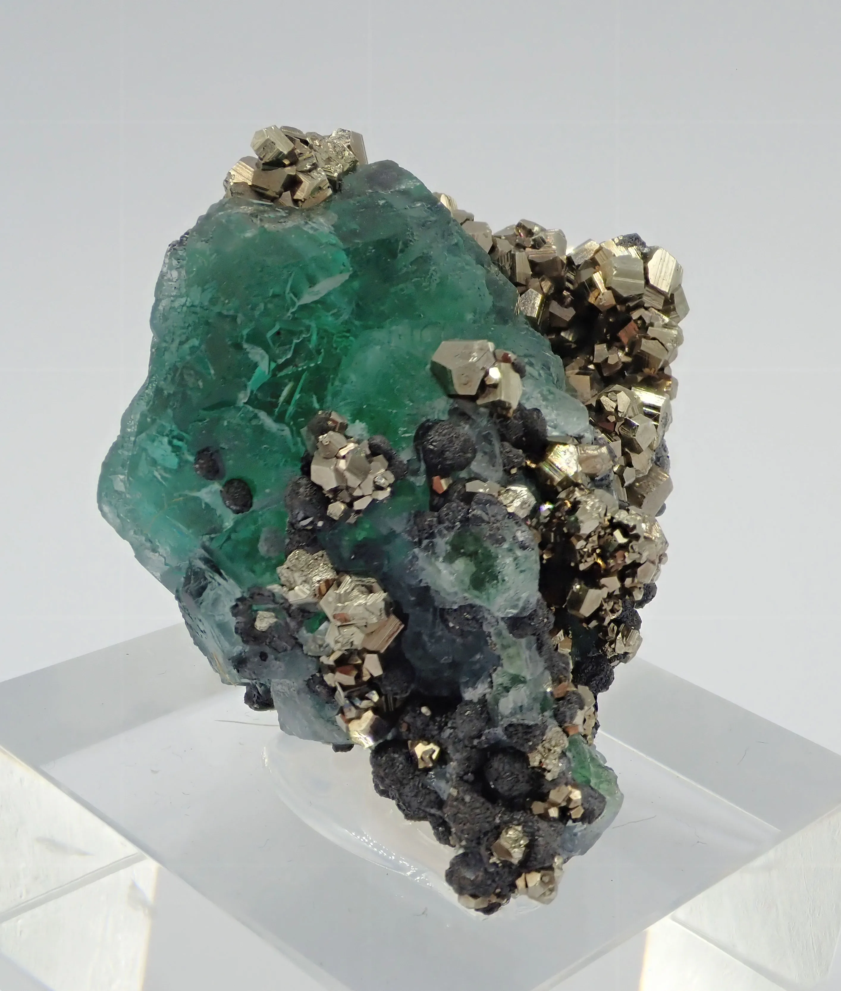 Fluorite with Pyrite and Jordanite - image 2