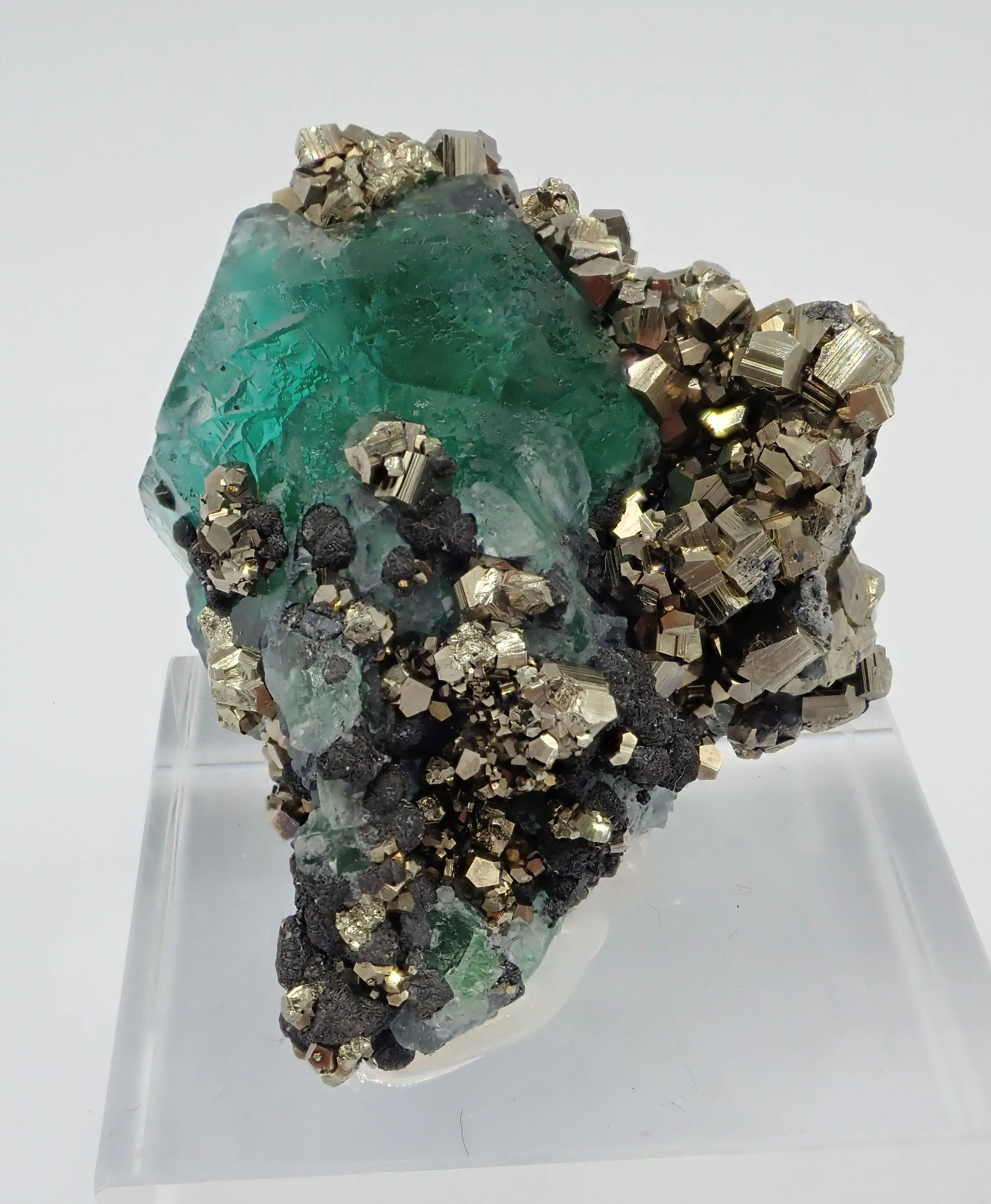 Fluorite with Pyrite and Jordanite - image 3