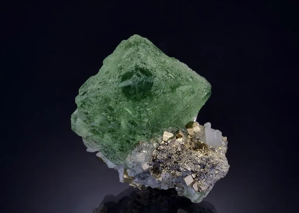 Fluorite with Pyrite and Quartz image