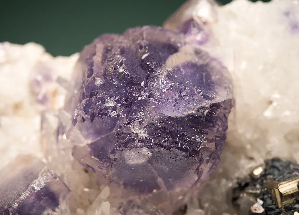 Fluorite with Pyrite and Tetrahedrite on Quartz - image 2