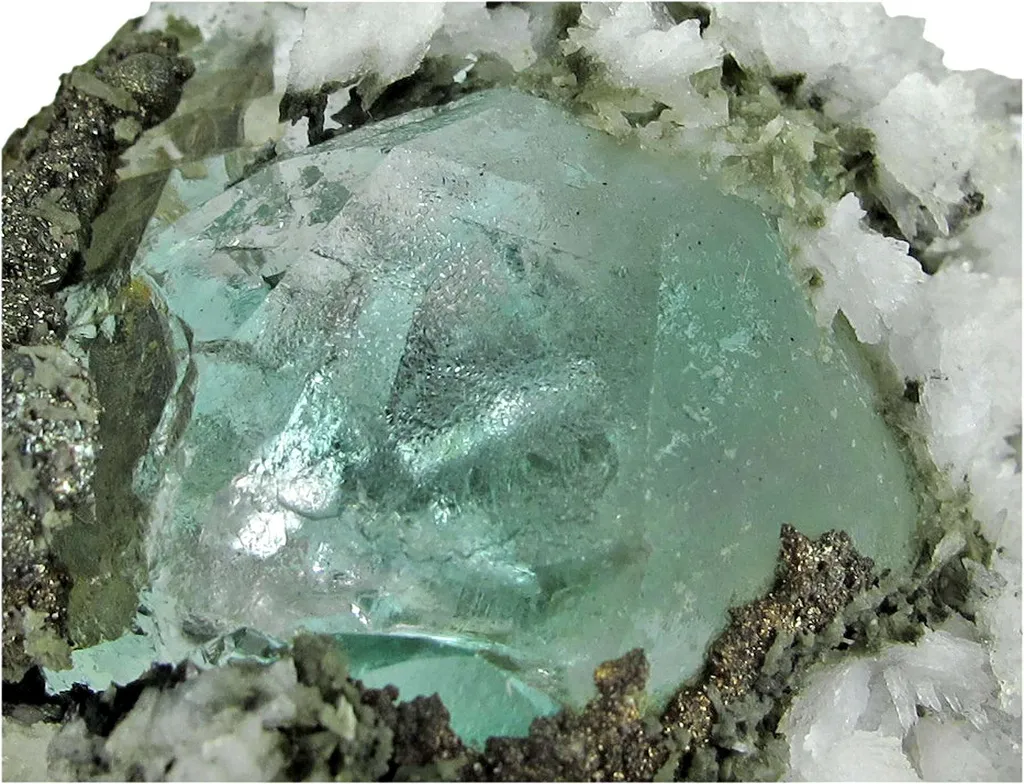 Fluorite With Pyrite & Calcite - image 2