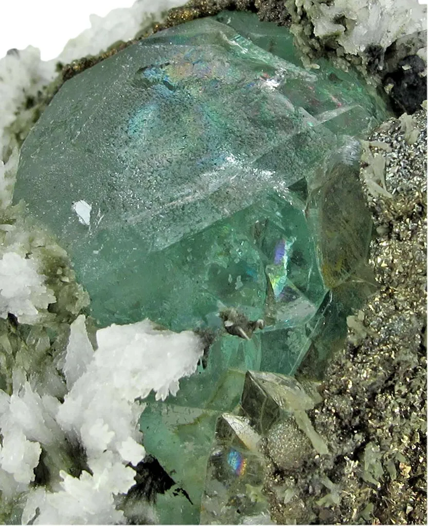 Fluorite With Pyrite & Calcite - image 3