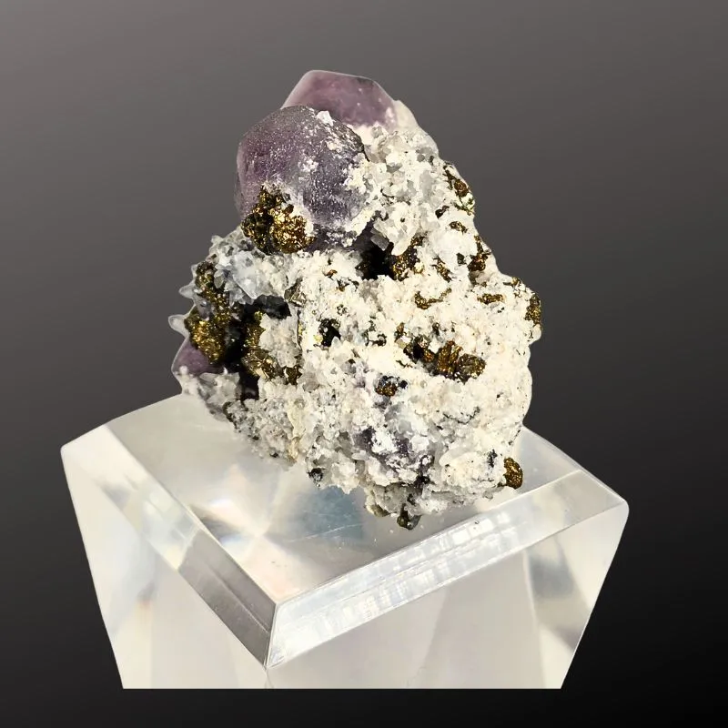 Fluorite with Pyrite — Cerro de Pasco, Pasco Region, Peru - image 2