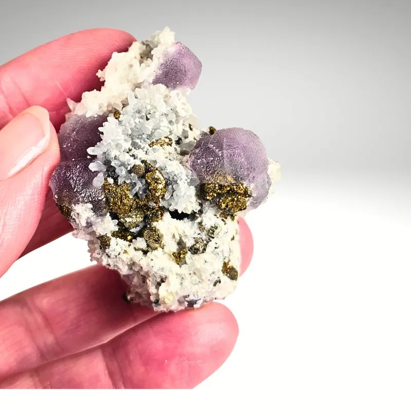 Fluorite with Pyrite — Cerro de Pasco, Pasco Region, Peru - image 4