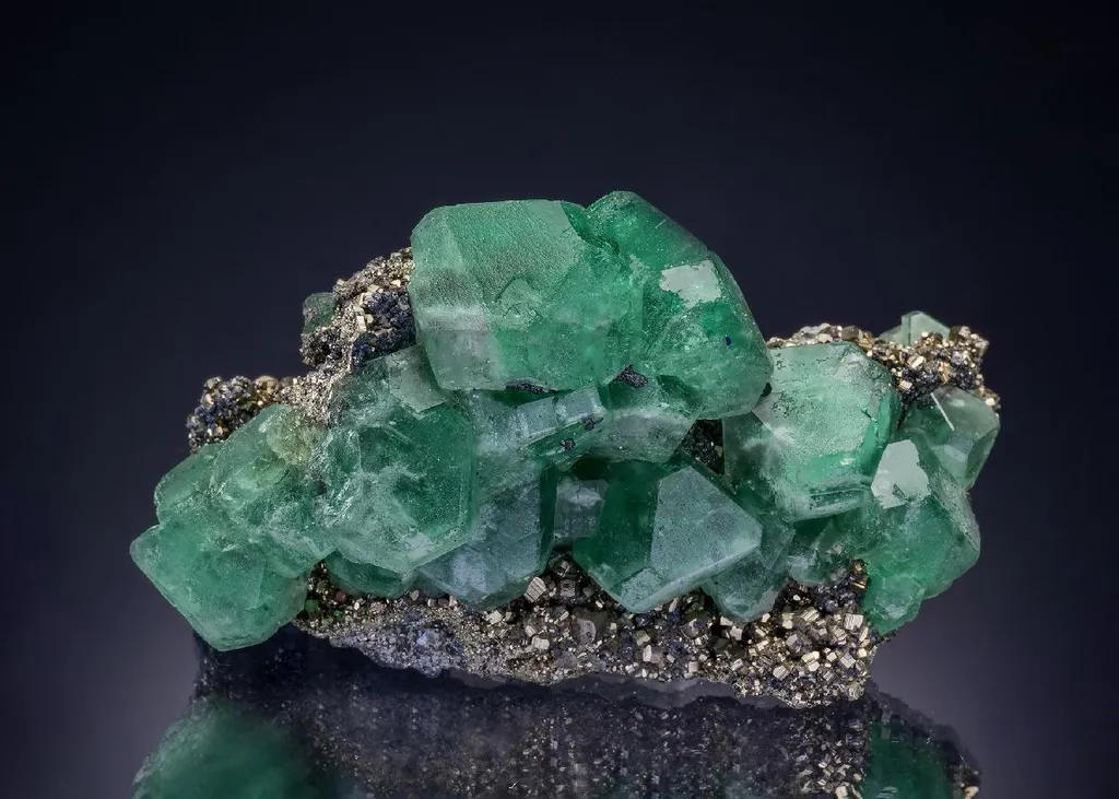 Fluorite with Pyrite Geocronite and Arsenopyrite image