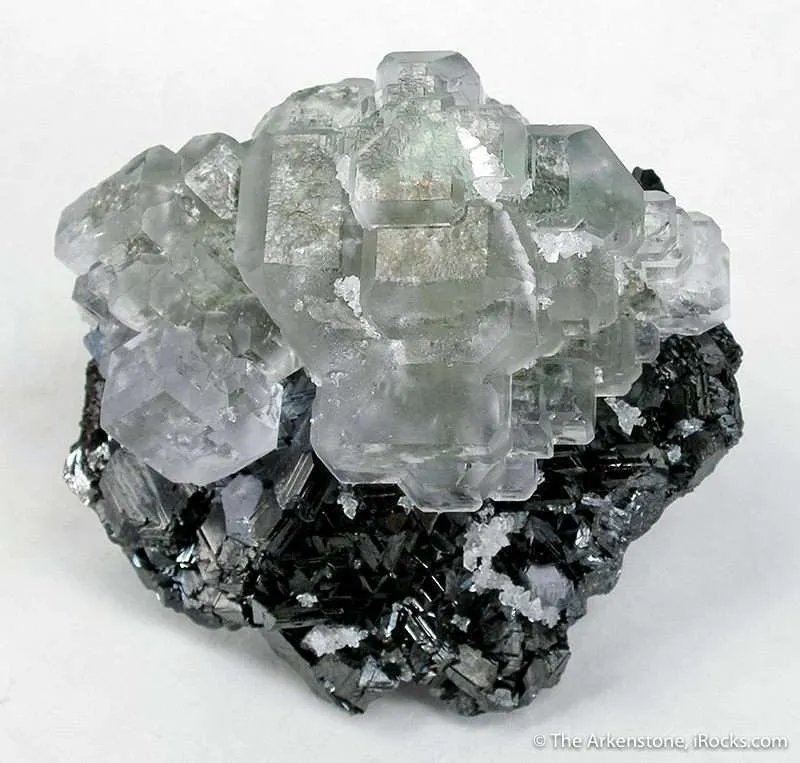 Fluorite With Pyrite Inclusions on Sphalerite image