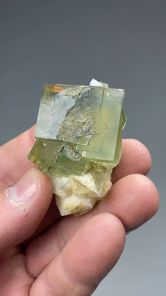 Fluorite with Pyrite, Quartz - image 2