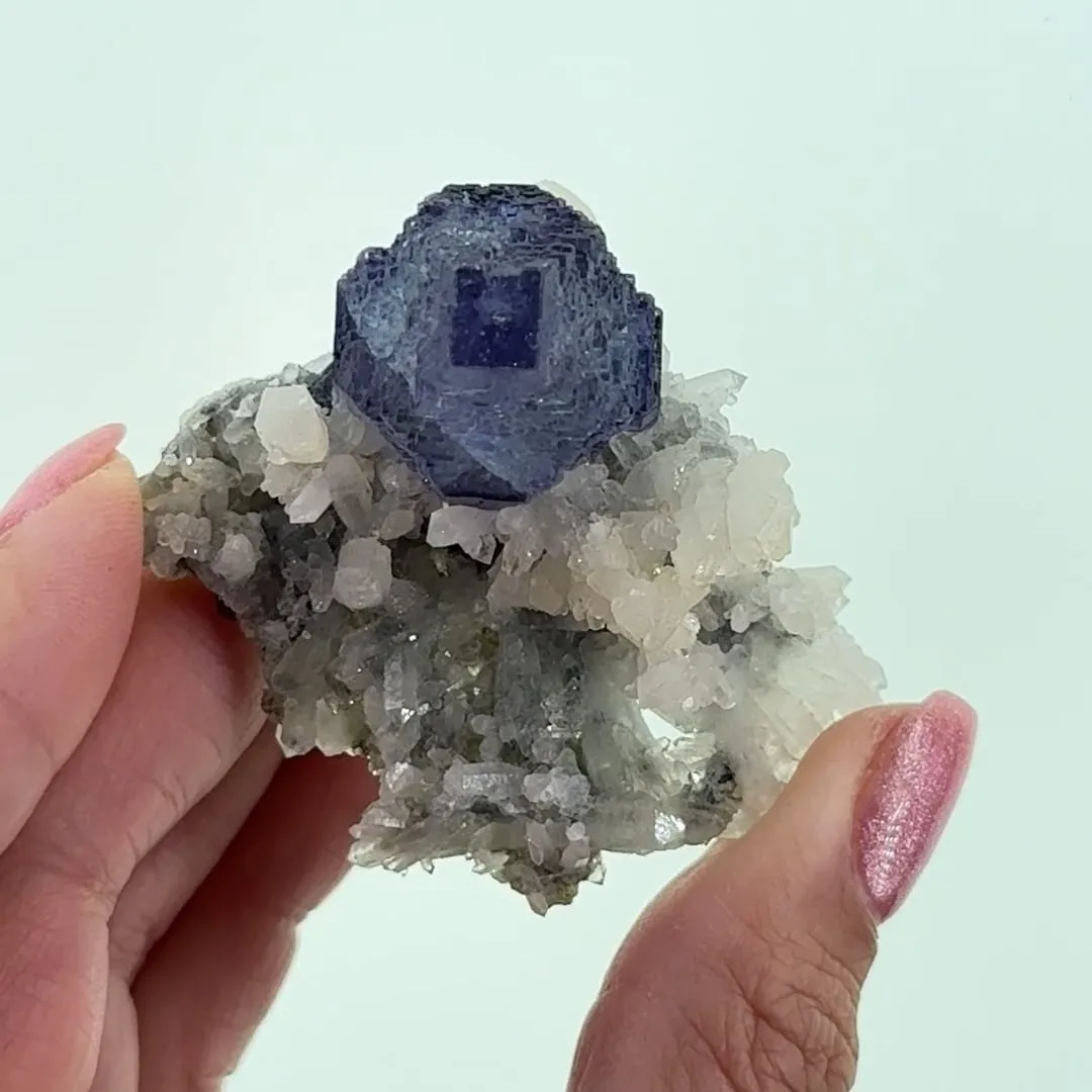 Fluorite with Quartz and Calcite - image 2