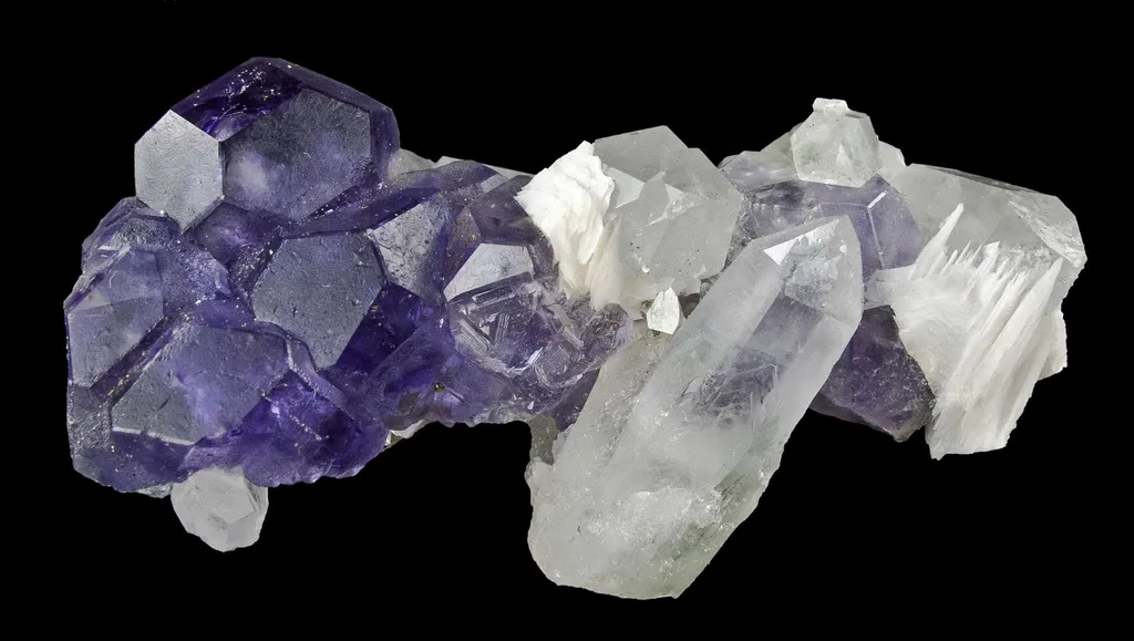 Fluorite With Quartz and Calcite image