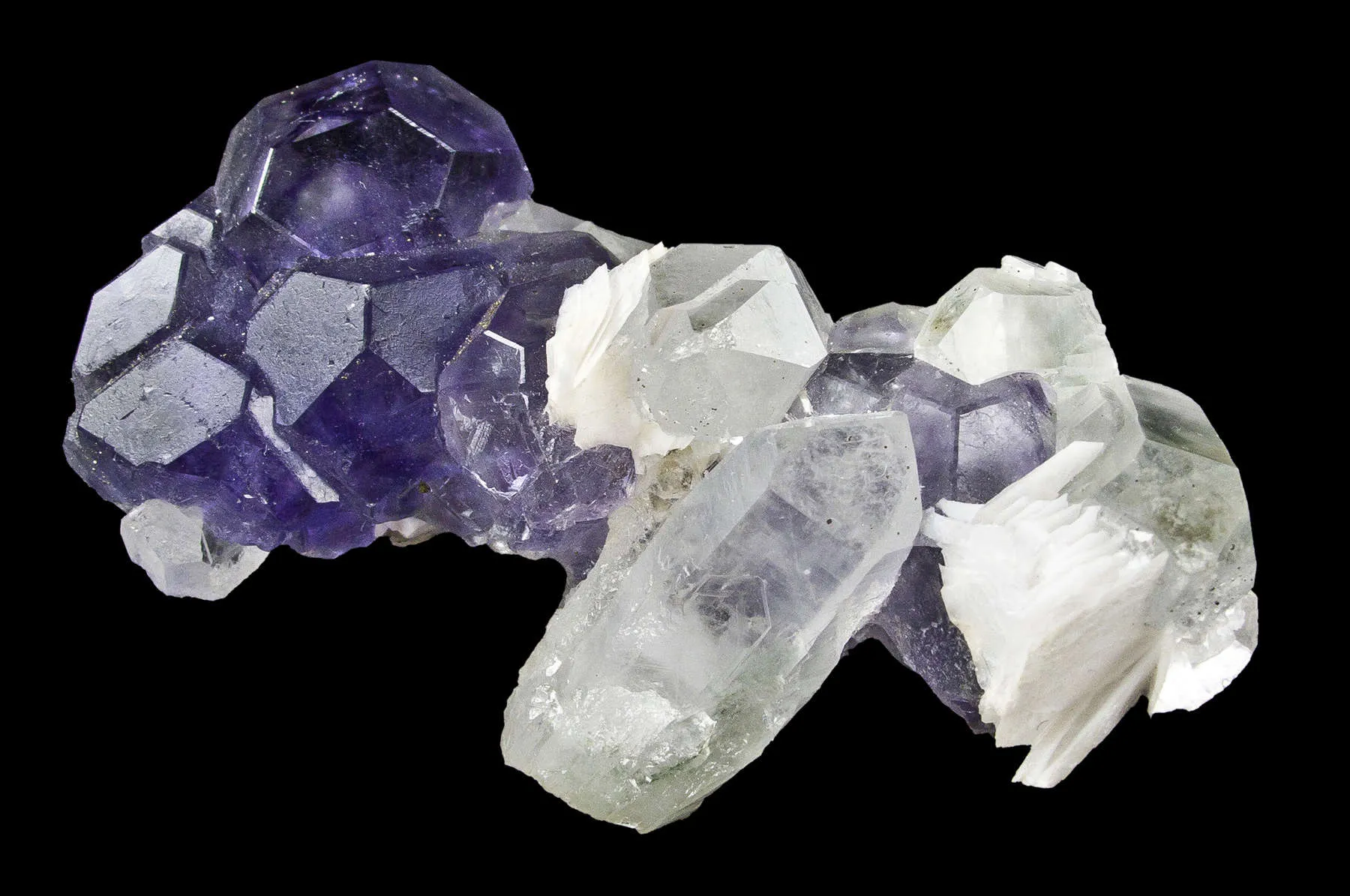 Fluorite With Quartz and Calcite - image 5