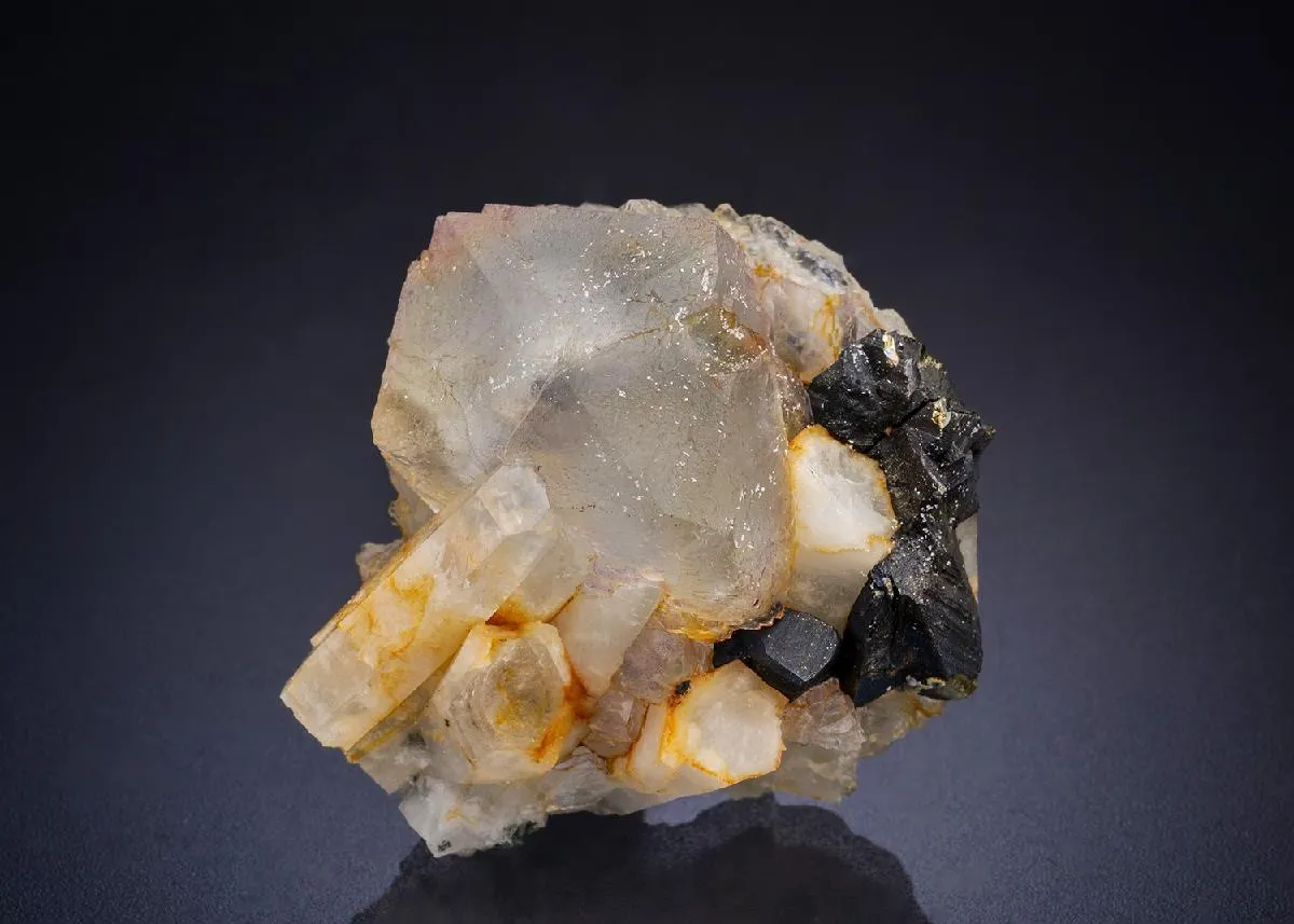Fluorite with Quartz and Chalcopyrite - image 1