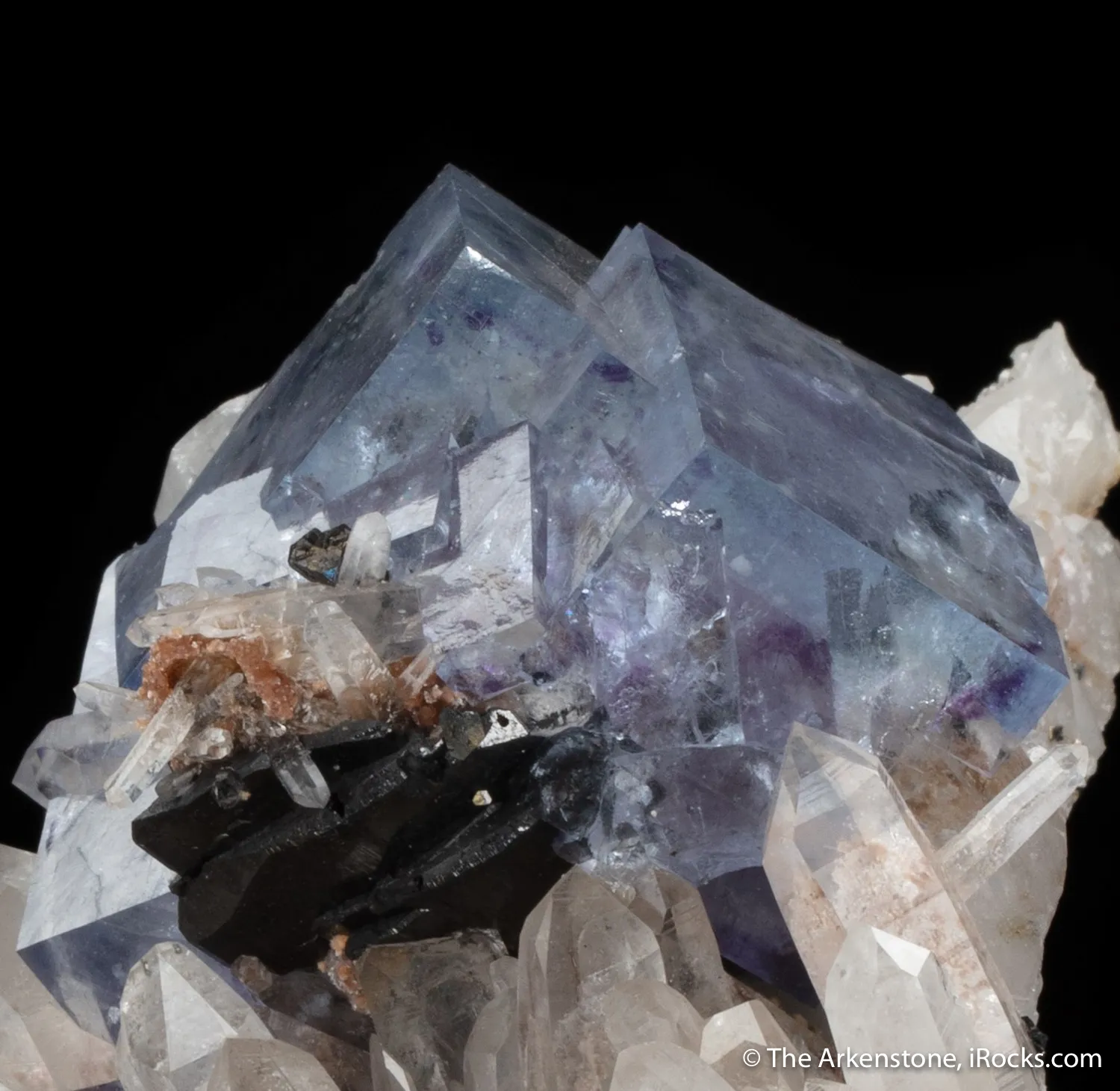 Fluorite with Quartz and Ferberite - image 1