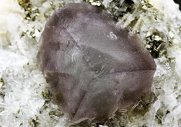 FLUORITE with QUARTZ and PYRITE image