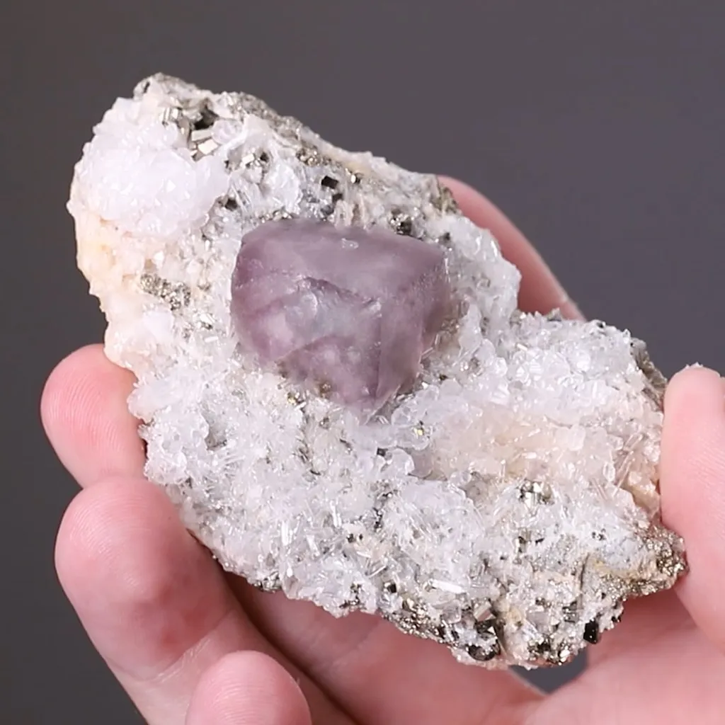 Fluorite with Quartz and Pyrite - image 2
