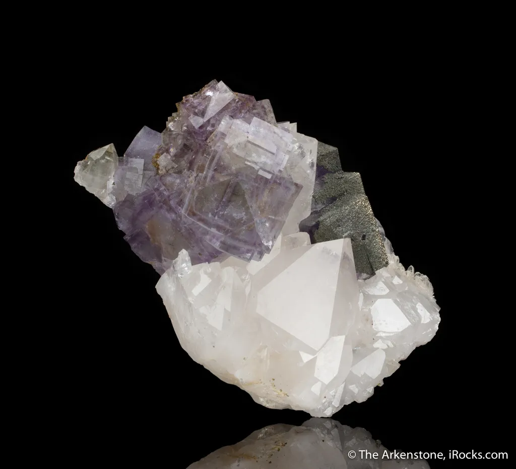 Fluorite with Quartz and Pyrite image