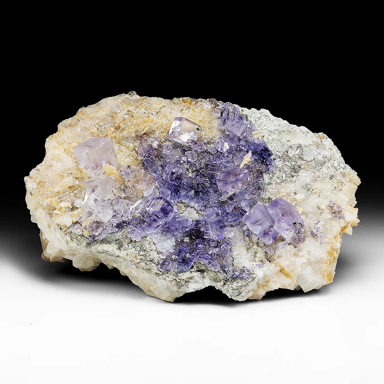 Fluorite with Quartz, Calcite - image 1