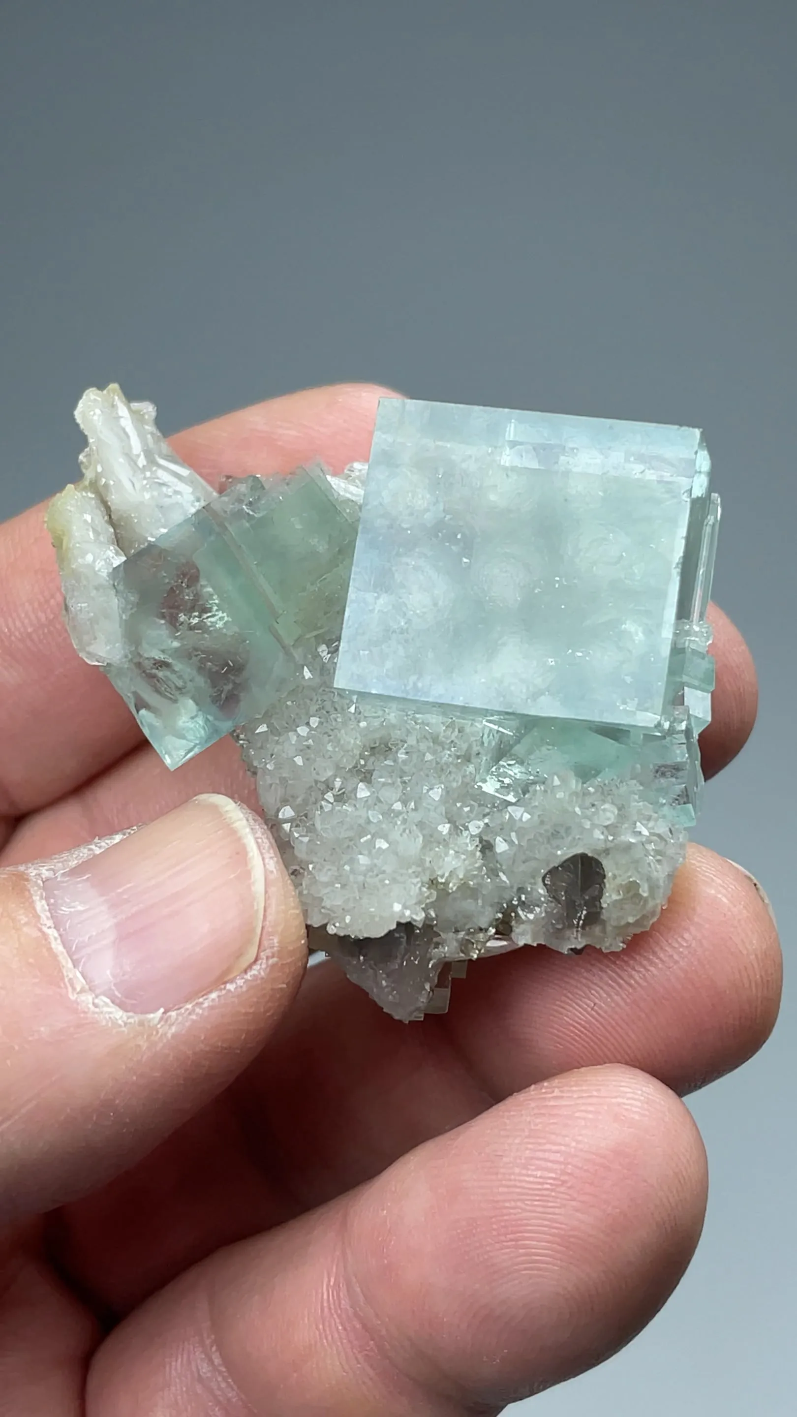 Fluorite with Quartz, Calcite - image 2
