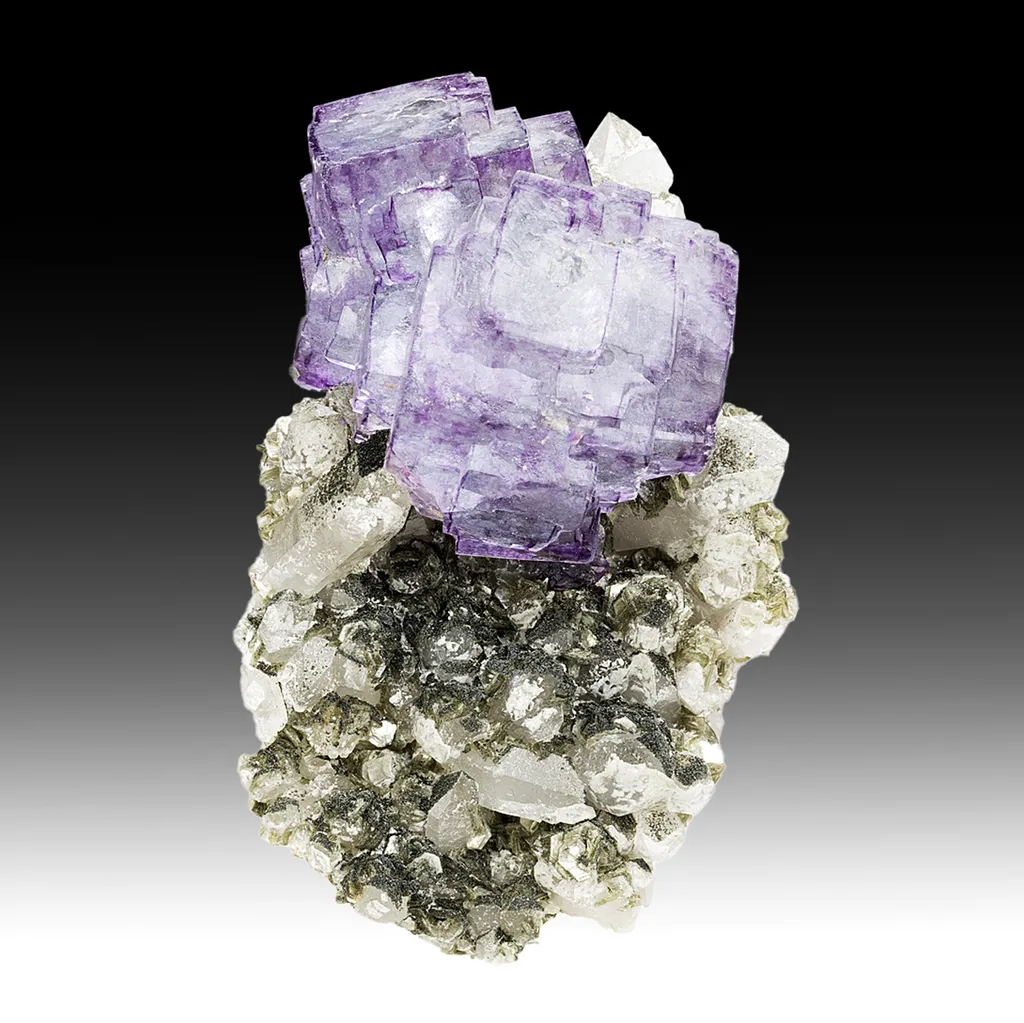 Fluorite with Quartz, Muscovite image
