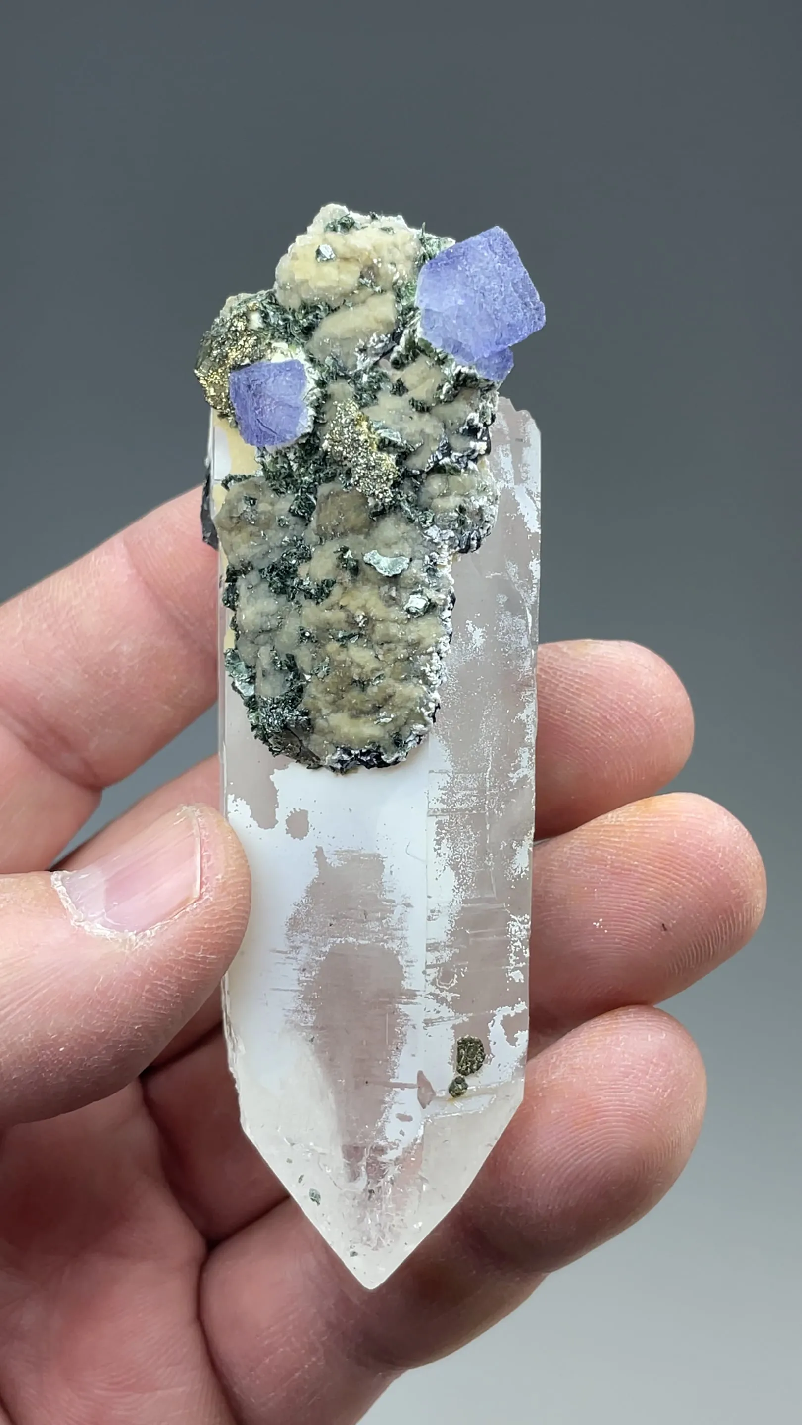 Fluorite with Quartz, Muscovite, Marcasite (2014) - image 2