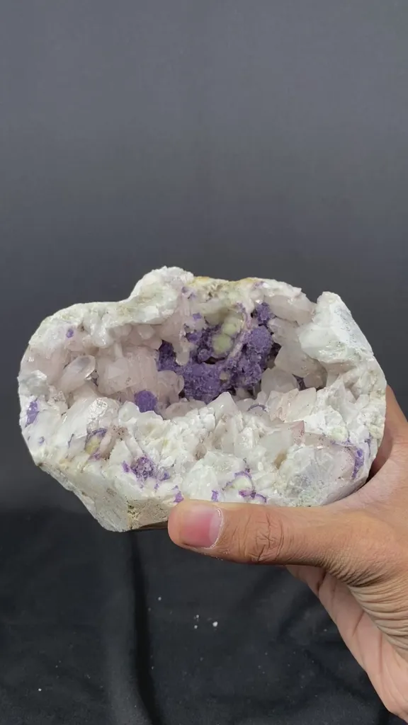 Fluorite With Quartz Natural Mineral Specimen - image 5