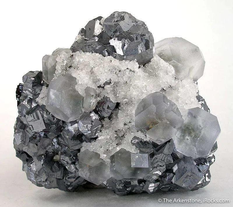 Fluorite With Quartz on Galena on Sphalerite - image 2