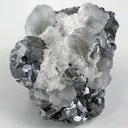 Fluorite With Quartz on Galena on Sphalerite - image 1