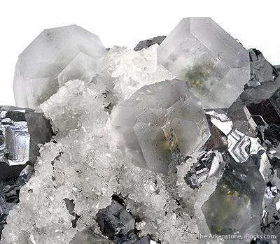 Fluorite With Quartz on Galena on Sphalerite - image 3