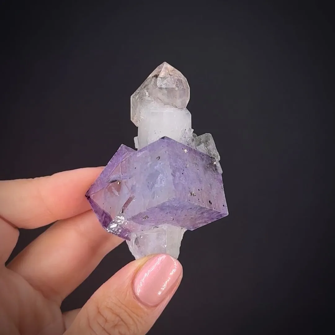Fluorite with Quartz (Scepter) - image 2