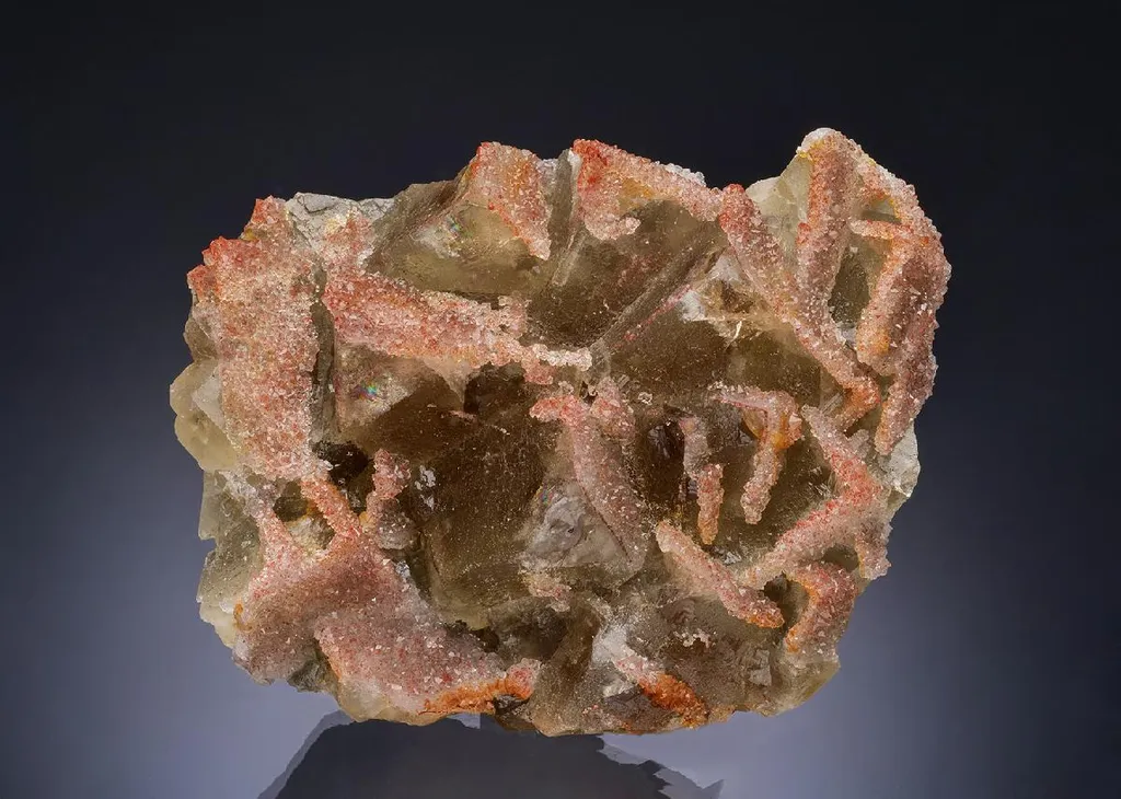 FLUORITE with QUARTZ var. Eisenkiesel image