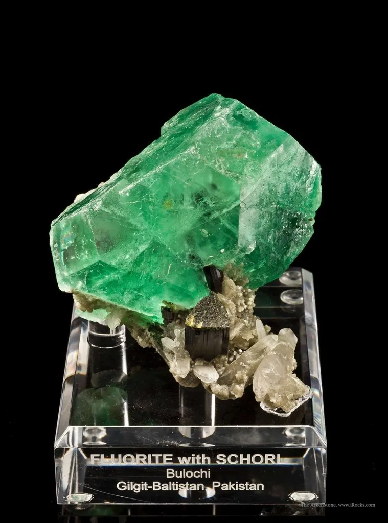 Fluorite With Schorl and Quartz image