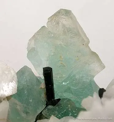 Fluorite With Schorl on Feldspar - image 2