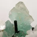 Fluorite With Schorl on Feldspar - image 2